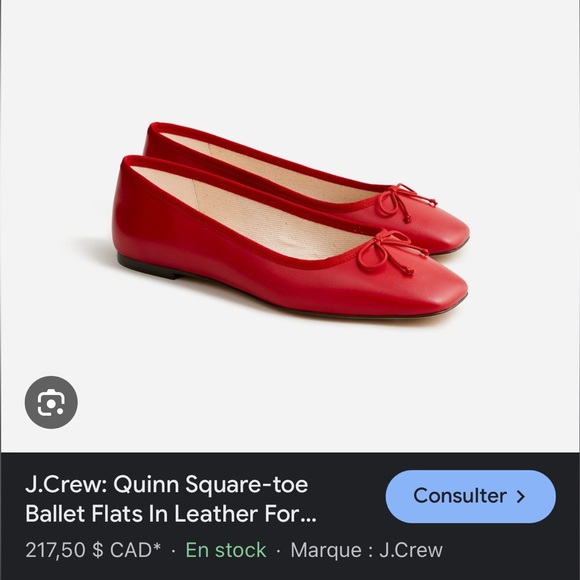 Jcrew red ballet flats genuine leather size 8 - Picture 2 of 9